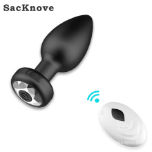 SacKnove Female Silicone Juguete Butt Plug Pleasure Usb Remote 10 Frequency Vibration Stimulation Sex Anal Vibrator